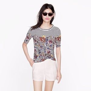 J. Crew Floral Stripe Tee Women's XS
